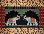 JP Needlepoint - Elephants in Temple w/Borders